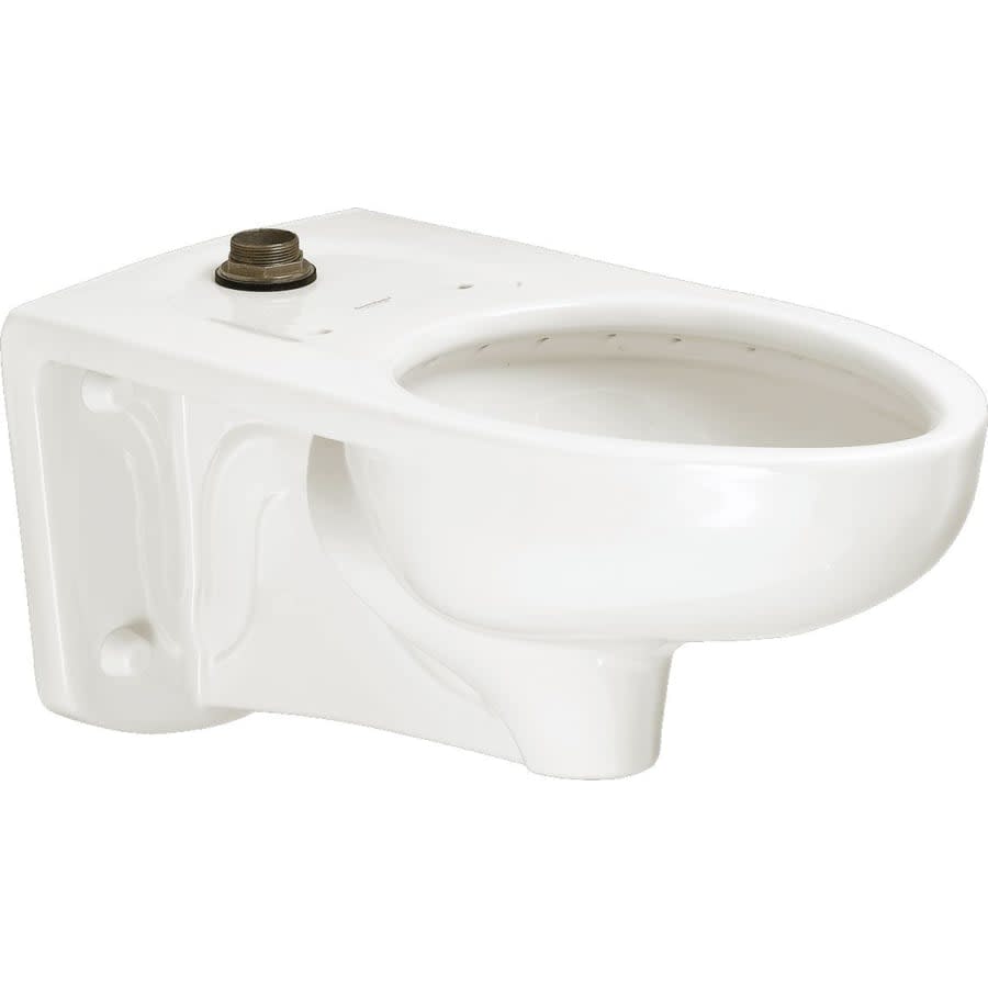 Afwall Millennium Elongated Toilet Bowl Only With EverClean Surface and Top Spud - Less Seat and Flushometer