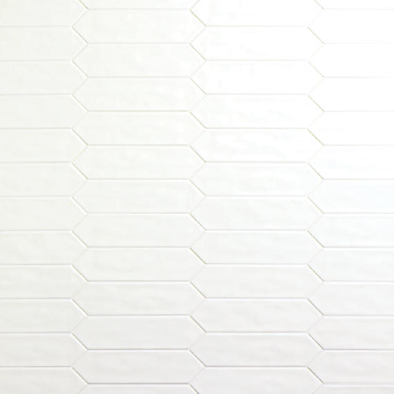 Stagecraft Arctic White Picket, Undulated 3X12 Glossy