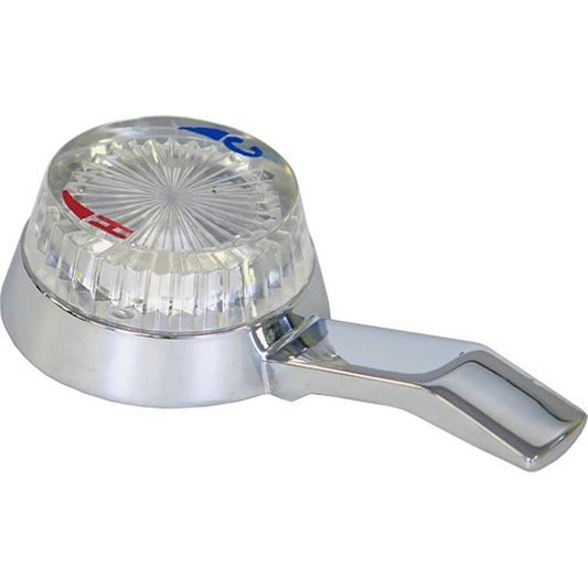 Single Lever Handle, 3-1/4 x 1-11/16 in, For Use With American Standard Faucets, B-21 Broach Style, Polished Chrome/Clear