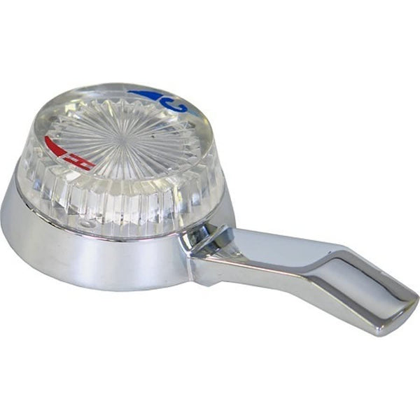 Single Lever Handle, 3-1/4 x 1-11/16 in, For Use With American Standard Faucets, B-21 Broach Style, Polished Chrome/Clear