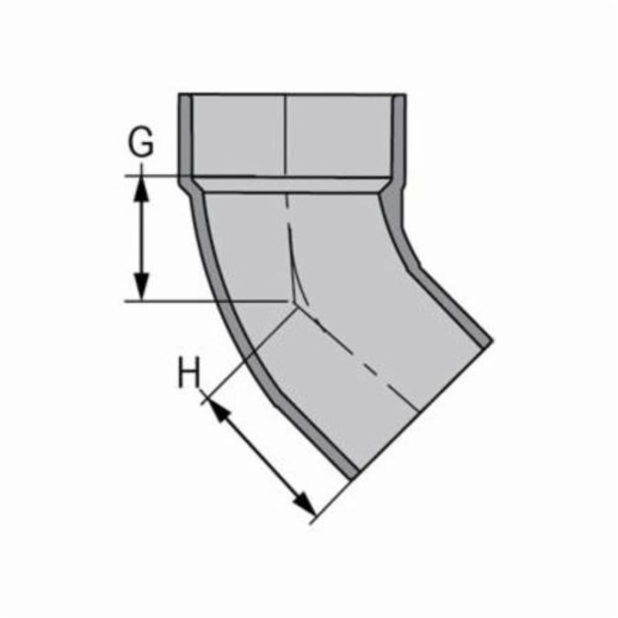 LabWaste® Acid Waste Street 45 deg Elbow, 3 in, CPVC