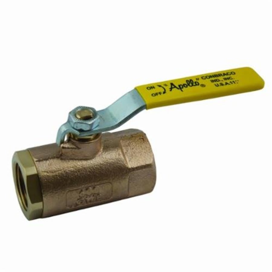 2-Piece Ball Valve, 1-1/2 in, FNPT, Standard Port, Plated Brass Ball, Bronze