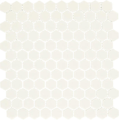 Uptown Glass Matte Alabaster Hexagon 1X1 Matte