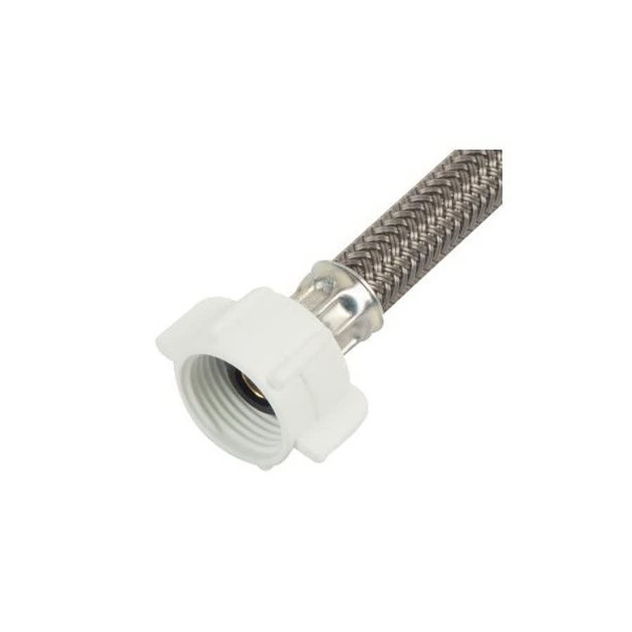 Flexible Water Supply, 1/2 x 7/8 in, FNPT x Ballcock, 12 in L, Braided Polymer