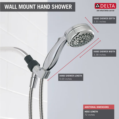 Universal Showering 2.5 GPM Multi Function Hand Shower Package - Includes Hose and Bracket