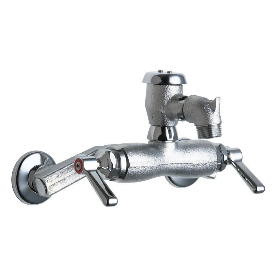 Utility Sink Faucet, Wall Mount, ADA, Lever Handle, Polished Chrome