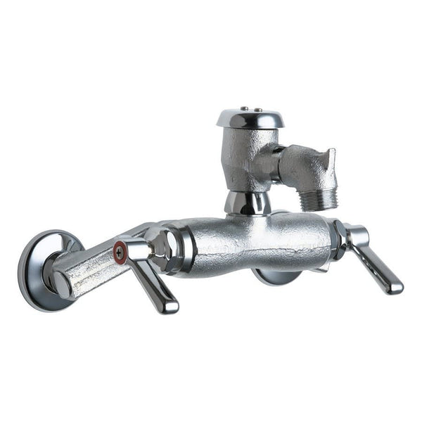 Utility Sink Faucet, Wall Mount, ADA, Lever Handle, Polished Chrome