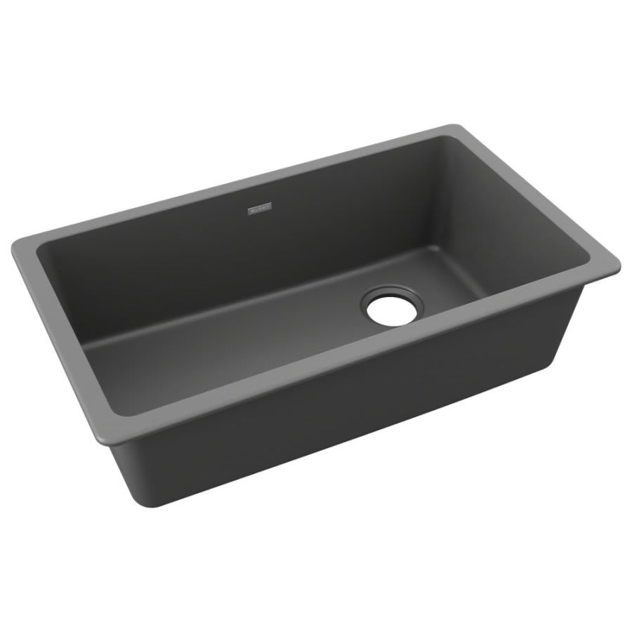 Classic® Single Bowl Kitchen Sink, Under Mount, 33 x 18-3/4 in, 9-1/2 in Bowl Depth, Quartz, Dusk Gray