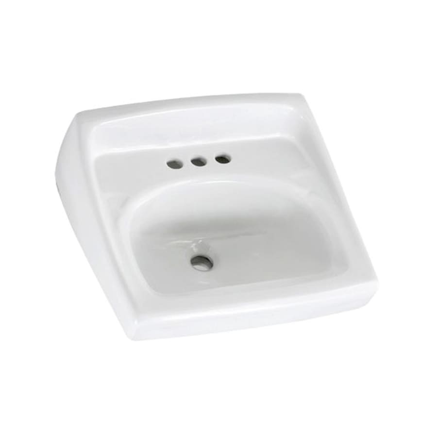 Lucerne 20-1/2" Wall Mounted Porcelain Bathroom Sink with 2 Pre-drilled Holes