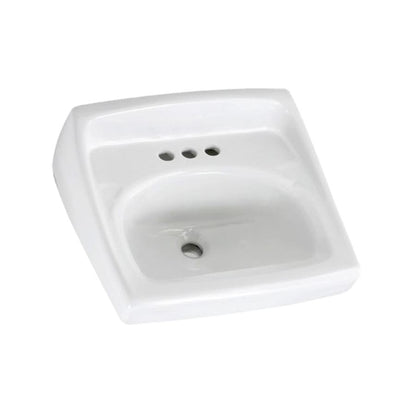 Lucerne 20-1/2" Wall Mounted Porcelain Bathroom Sink with 2 Pre-drilled Holes