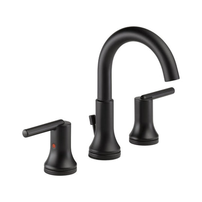 Trinsic® Widespread Lavatory Faucet, ADA, 2 Handle, 3-Hole, 1.2 gpm, Matte Black