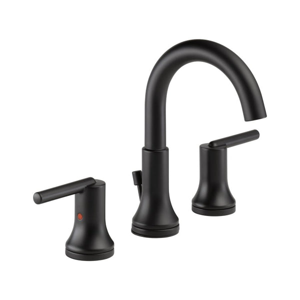Trinsic® Widespread Lavatory Faucet, ADA, 2 Handle, 3-Hole, 1.2 gpm, Matte Black