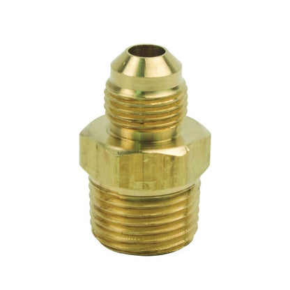 Male Adapter, 3/8 x 1/2 in, Flare x MNPT, Brass, Rough Brass, Domestic