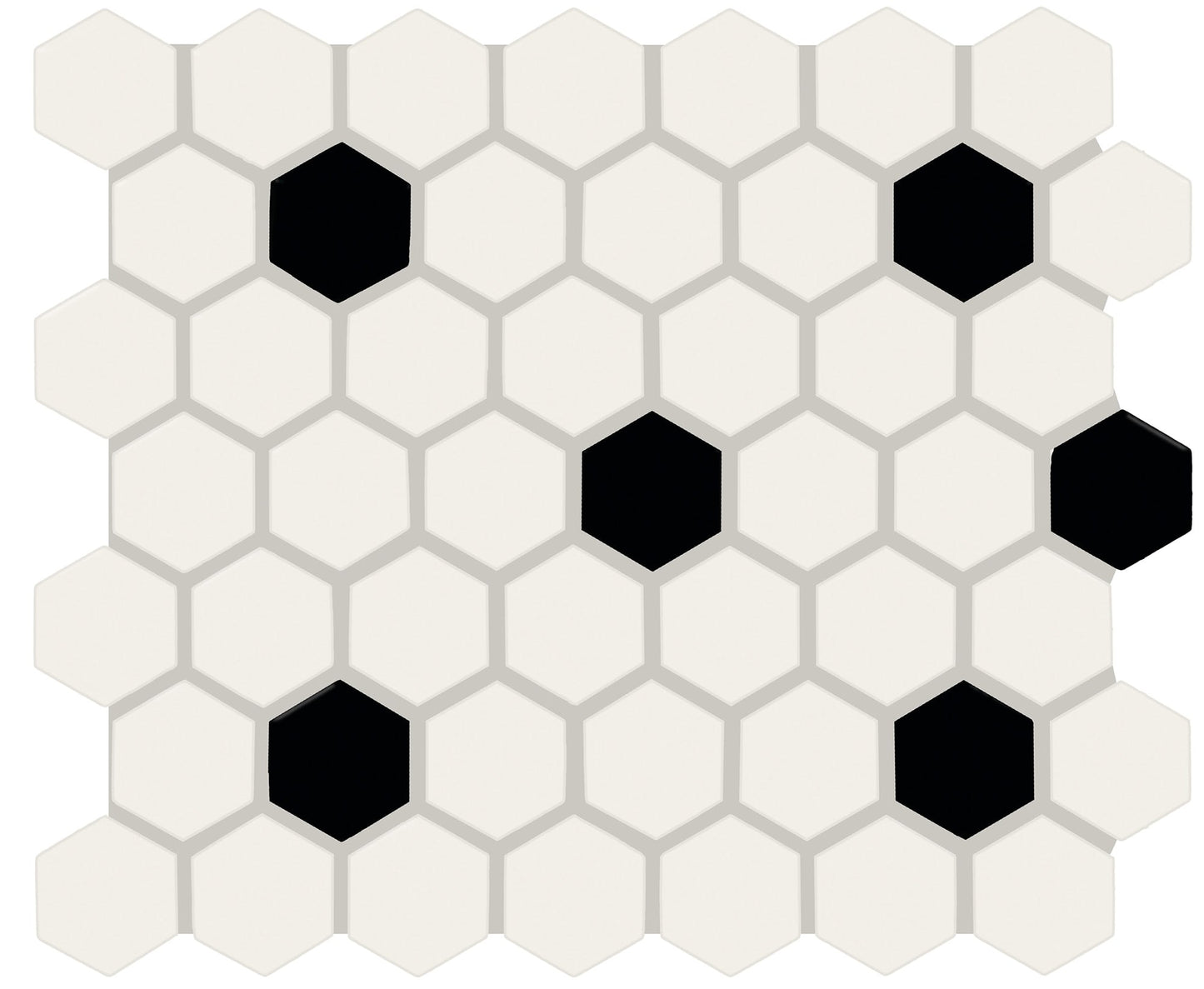Color Story Mosaics White / Black / Matte Hexagon 1.5X1.5 Matte