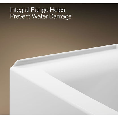 Entity 60" x 30" Three Wall Alcove Acrylic Soaking Tub with Right Drain