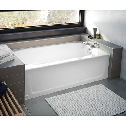 BootzCast Alcove Tub, ADA, 60 x 30 x 14-1/4 in, Left Hand Drain, White