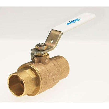 2-Piece Ball Valve, 3/4 in, C, Full Port, Plated Brass Ball, Bronze