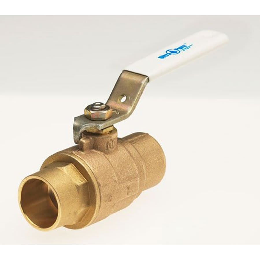 2-Piece Ball Valve, 1-1/4 in, C, Full Port, Plated Brass Ball, Bronze