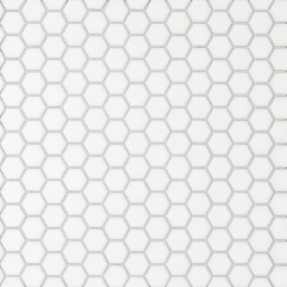 Le Cafe White 1x1 Hexagon Mosaic Gloss