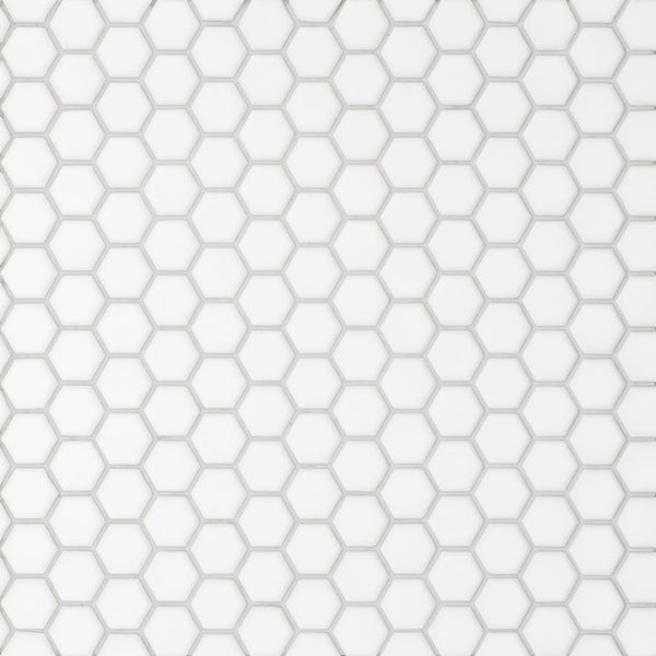 Le Cafe White 1x1 Hexagon Mosaic Gloss