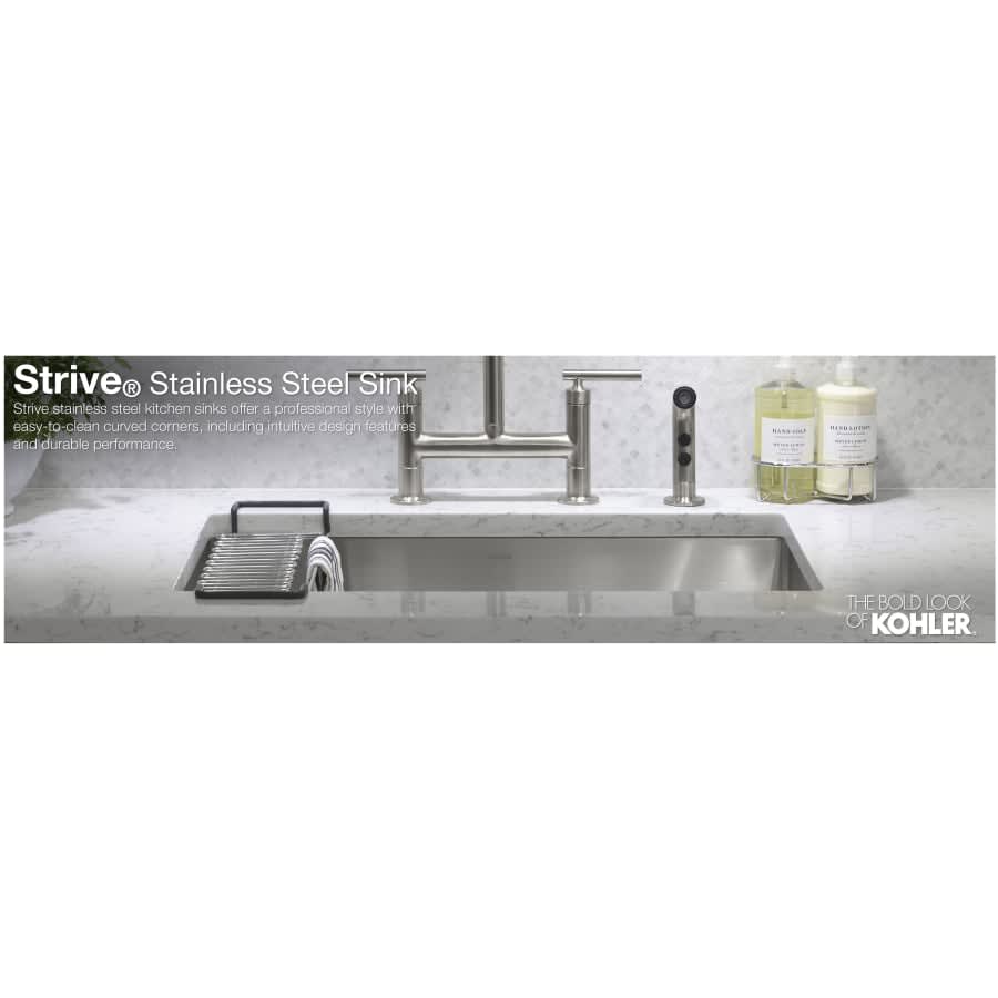 Strive 15" Single Basin Undermount 16-Gauge Stainless Steel Kitchen Sink with SilentShield with Basin Rack