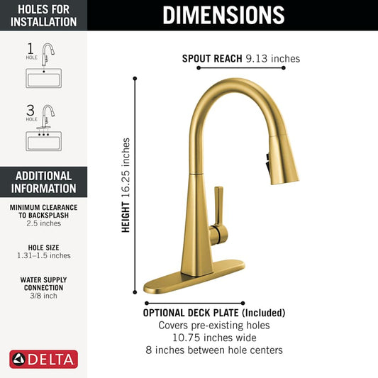 Lenta Single-Handle Pull-Down Kitchen Faucet with ShieldSpray