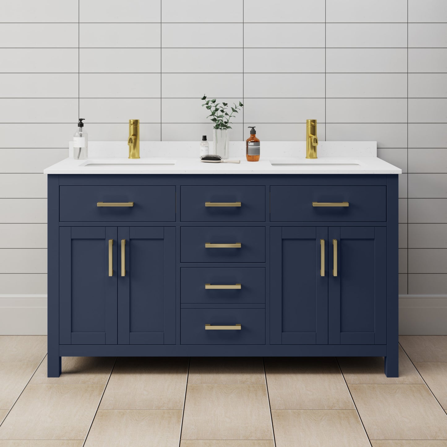 Beckett Double Bathroom Vanity - 60W x 35H x 22D
