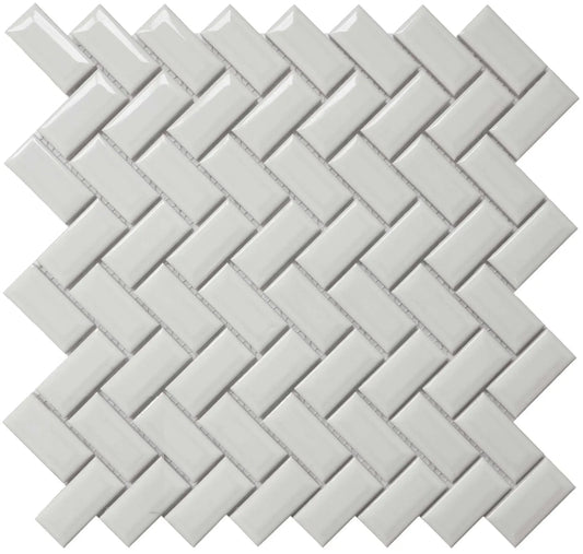 BG WH 12X12 MOS.DIAMOND HERRING.