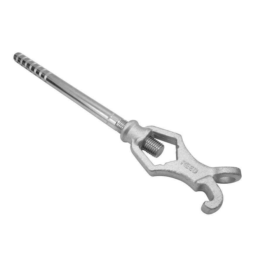 Hydrant Wrench, 20 in L, Forged Steel Handle, Forged Steel Head, Zinc-Chromate