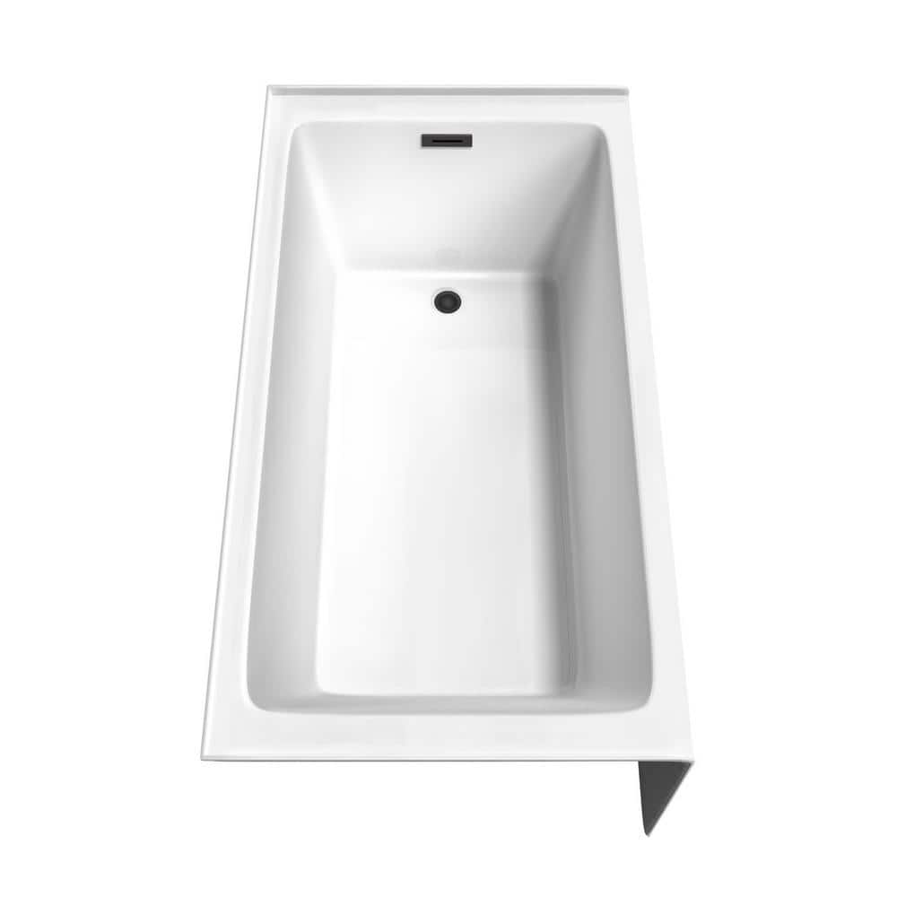 Grayley 60 in. L x 32 in. W Acrylic Right Hand Drain Rectangular Alcove Bathtub in White with Matte Black Trim