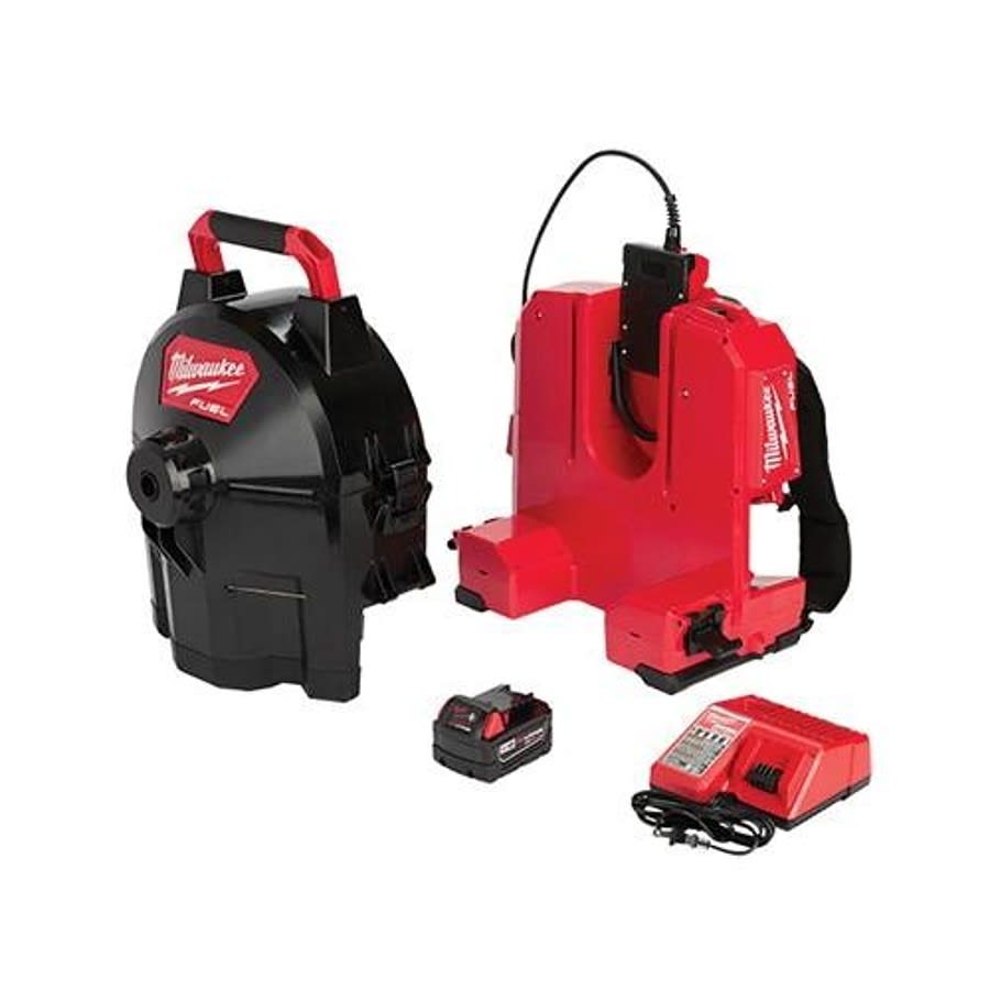 M18 FUEL™ Kit Cordless Drain Gun Kit, 1-1/4 to 4 in, Drain Line, 100 ft Max Run, 18 VDC, HDPE Drum Housing