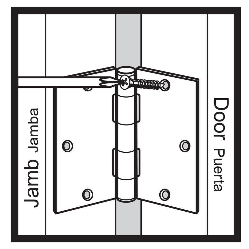 3-1/2 in. x 5/8 in. Radius Matte Black Door Hinge Value Pack (24-Pack)