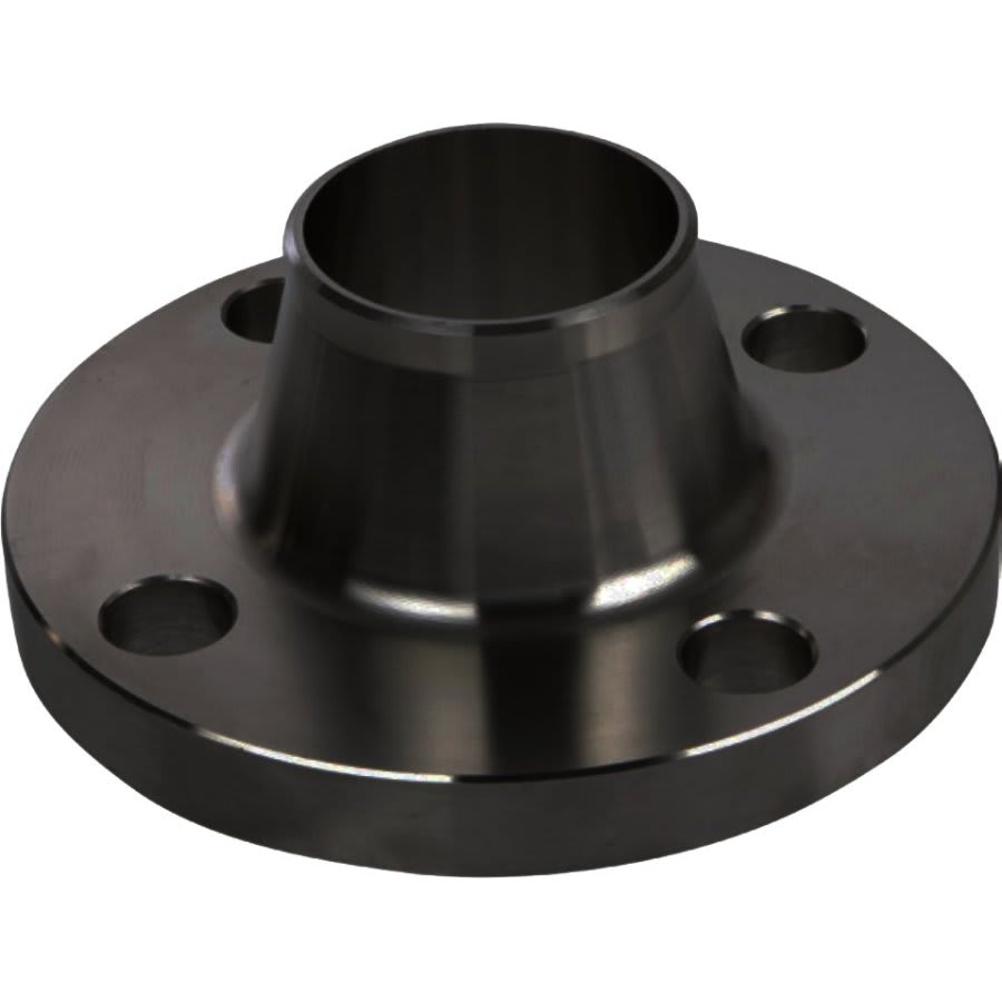 Raised Face Flange, 3 in, Weld Neck, 7-1/2 in OD, 4 Bolt Holes, 150 lb, Carbon Steel
