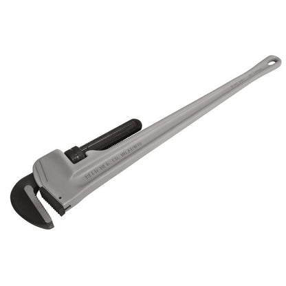 Straight Pipe Wrench, 1-1/2 to 6 in Pipe, 48 in OAL, Hook and Heel Jaw, Titanium Aluminum Alloy Handle