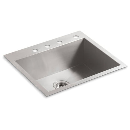 Vault 25" Single Basin Top-Mount/Under-Mount 18-Gauge Stainless Steel Kitchen Sink with SilentShield