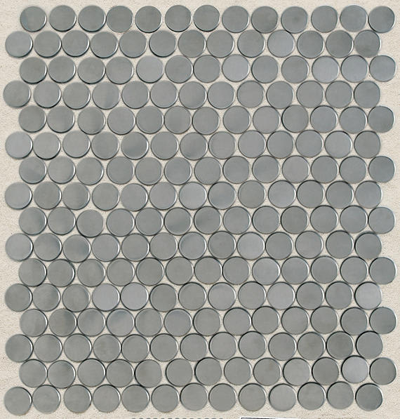 Metallica Brushed Stainless Steel Penny Rounds 1X1 Satin