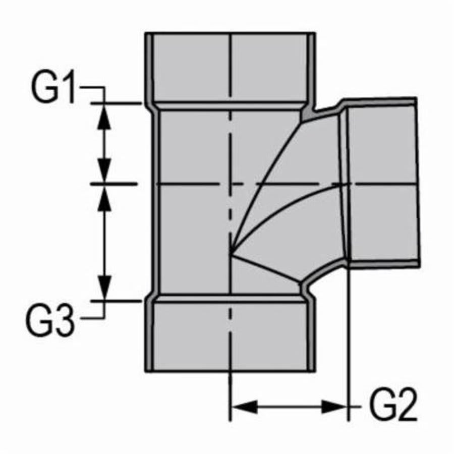 LabWaste® Acid Waste Sanitary Tee, 1-1/2 in, CPVC
