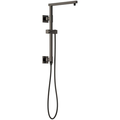 Essential Square Shower Column with Hose and Integrated Diverter