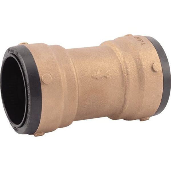 Coupling, 2 in, Push, Brass