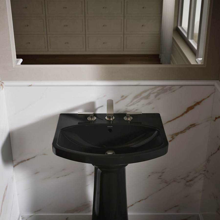 Cimarron 21" Pedestal Bathroom Sink with 3 Holes Drilled and Overflow