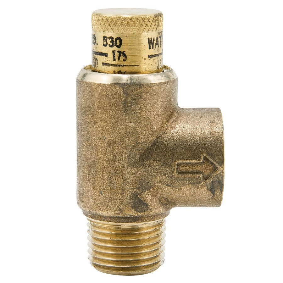 Pressure Relief Valve, 3/4 in, MNPT x FNPT, Brass