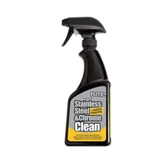 Stainless Steel and Chrome Cleaner, 16 oz Spray Bottle, Liquid, Colorless to Slight Amber, Mild