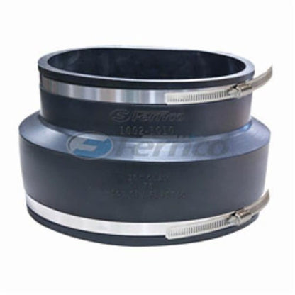 Transition Coupling, 10 in, Clay x Cast Iron/Plastic, Flexible PVC