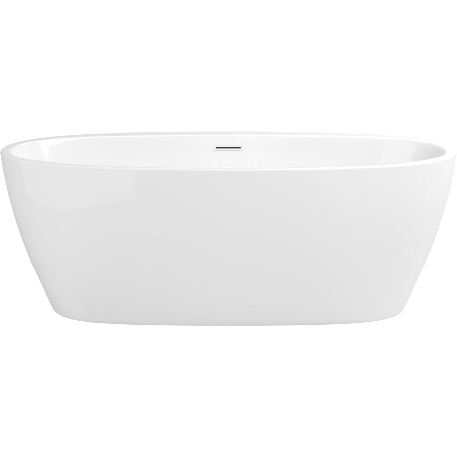 Cornwall 67" Free Standing Acrylic Soaking Tub with Center Drain, Drain Assembly, and Overflow