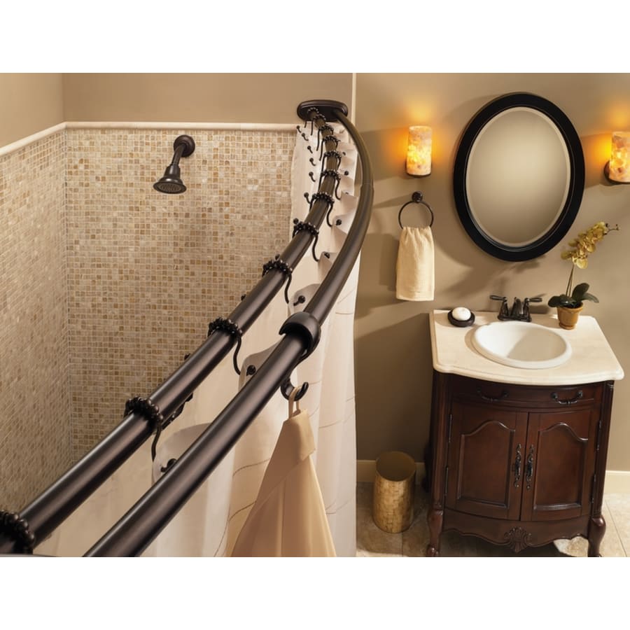 Double 57" - 60" Adjustable Curved Shower Rod