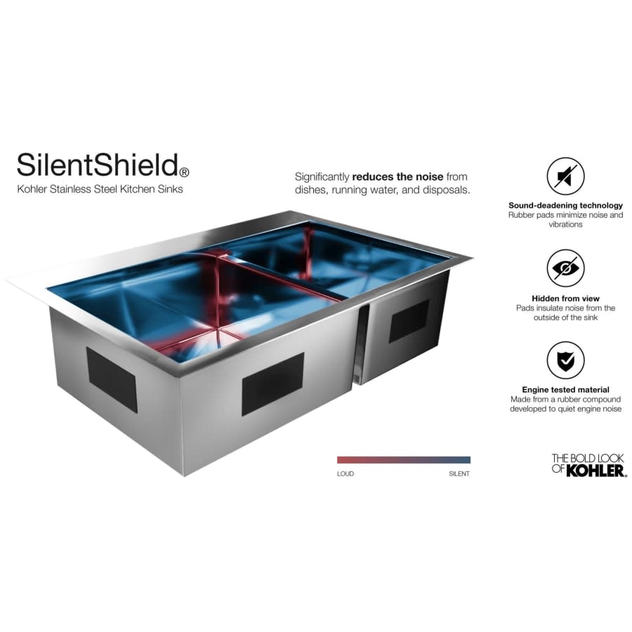 Vault 25" Single Basin Top-Mount/Under-Mount 18-Gauge Stainless Steel Kitchen Sink with SilentShield