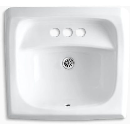 Kingston 16" Wall Mounted Bathroom Sink with 3 Holes Drilled and Overflow