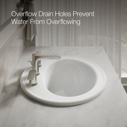 Pennington 16" Drop In Bathroom Sink with 3 Holes Drilled and Overflow