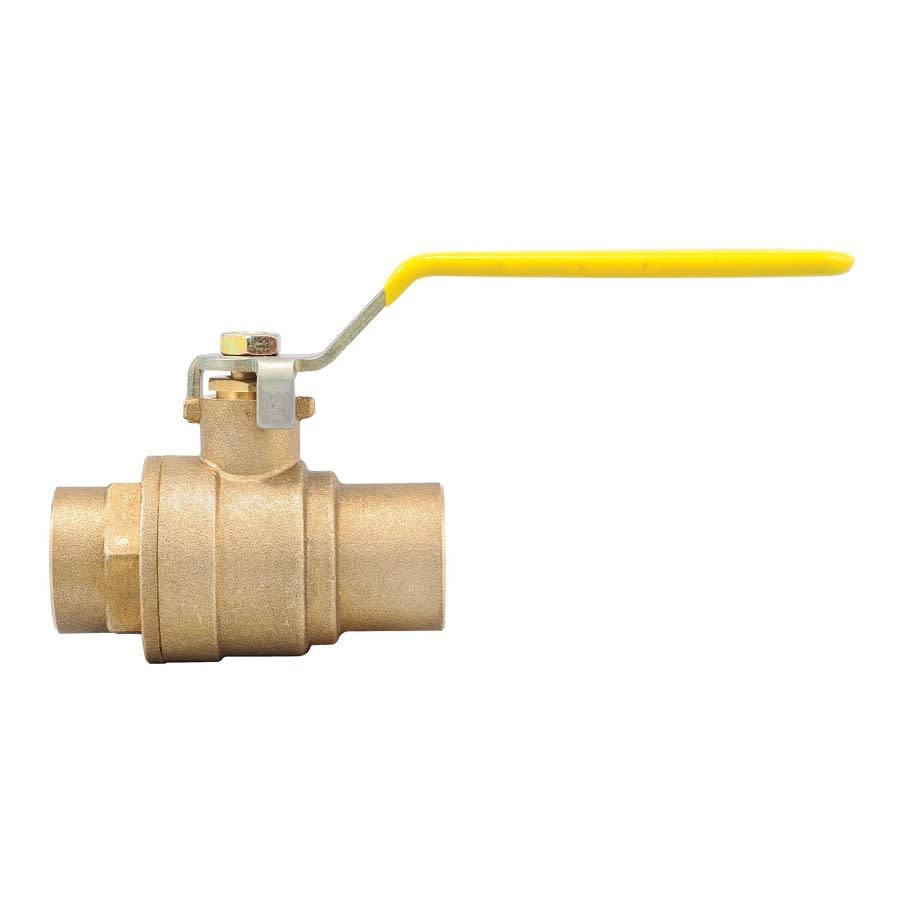 2-Piece Ball Valve, 2-1/2 in, C, Full Port, Brass Ball, Brass