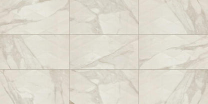 Perpetuo Brilliant White Rectangle, Geometric 12X24 Satin